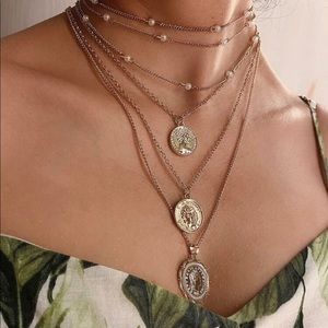 NEW ARRIVAL! Ladies Coins & Pearls Layering Set